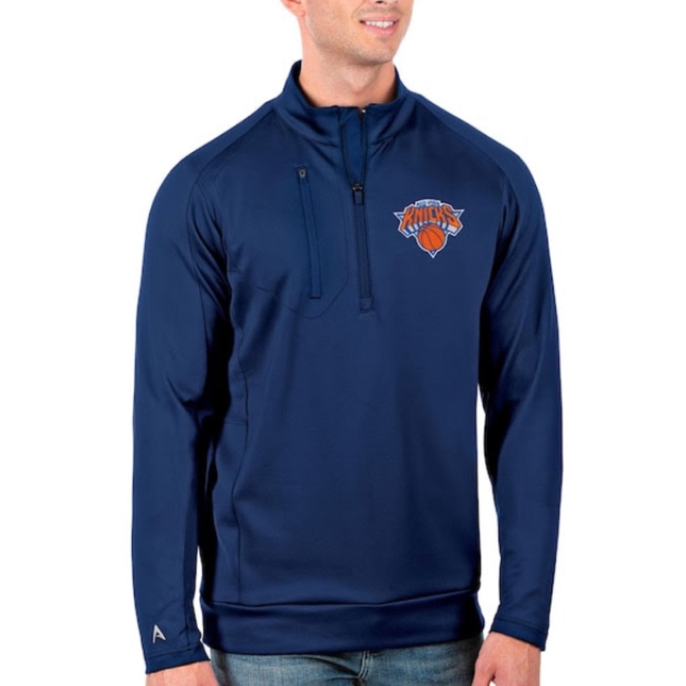 New York Knicks Antigua Quarter-Zip Pullover NWT